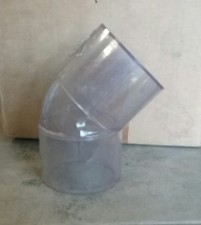 2 1/2" CLEAR PVC Pipe 45 Slip Schedule 40 Laboratory Pond Fitting 2.5" PI