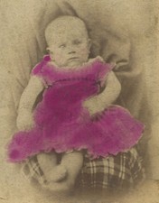 CHUBBY BABY, PINK TINTED DRESS. CDV. COSHOCTON, OHIO.