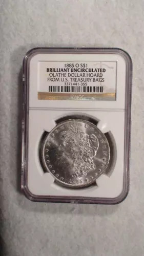 1885 O NGC Morgan Silver Dollar NICE UNCIRCULATED OLATHE HOARD $1 Coin!
