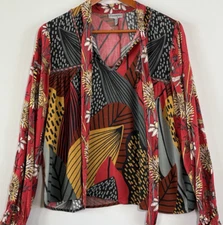 Conditions Apply Anthropologie Peasant Top Shirt Boho Artsy Colorful WMs SZ M
