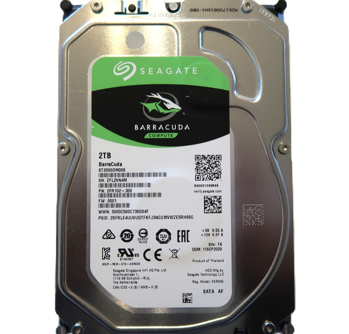 Seagate ST2000DM008 2FR102-300 0001 (ZFL) TK Thailand 3.5