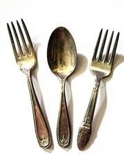 Antique Rogers Bros A1 Silverplate Baby Forks and Spoon 1881/1847