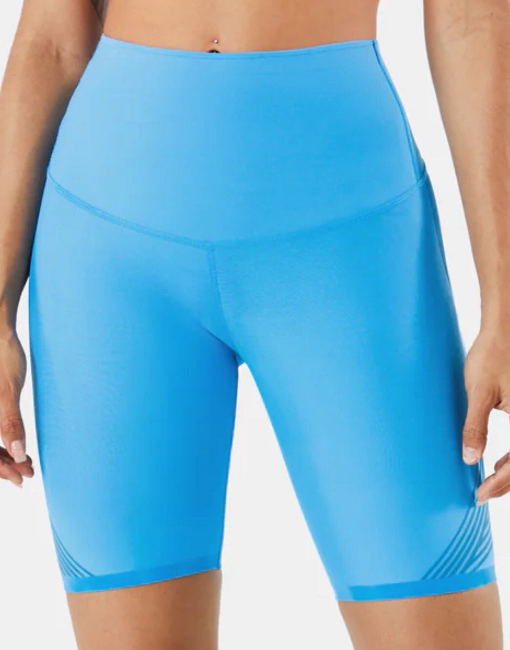 Fanka Body Sculpt 9” Biker Shorts Reversible Wear Large Blue Barrier Reef. NIB-image