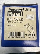 (100) Powers Rawl #50150 Drive Pins  1" NEW in Box