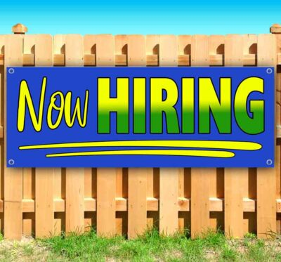 #ad NOW HIRING Advertising Vinyl Banner Flag Sign Many Sizes $25.61