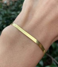 18K Gold Filled Tarnish-Resist 2mm Thin Italian Herringbone Chain Bracelet K5CB