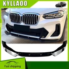 Front Bumper Spoiler Lip Gloss Black For BMW 2022-2024 M Sport G02 G01 X4 X3 LCI