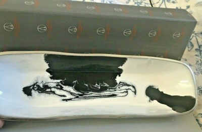 Nima Oberoi Lunares Bianco Nero Rectangle Dish/Tray- Gorgeous New in Box 