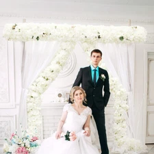 White Artificial Flowers for Home Party Wedding,Artificial Silk Flowers Row,HOT!