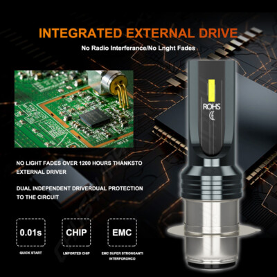 High Power 2x LED Headlight H6 Bulbs for Honda CRF250X CRF450X