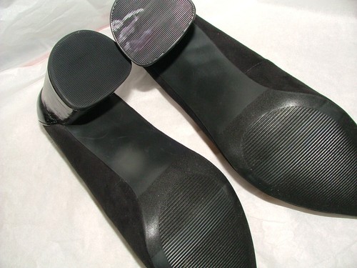 NEW WOB ANN TAYLOR HEELS SIZE 10 M BLACK SUEDE LEATHER #475 - Picture 7 of 7
