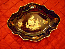 Antique Limoges Dresser Tray Hand Painted Black and Gold - Made In LimogesFrance