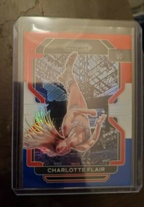 2022 Panini Prizm WWE Charlotte Flair Red White Blue Prizm #180 NXT AEW