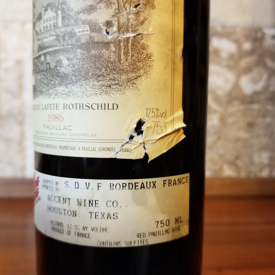 RP 98 puntos! 1986 Chateau Lafite Rothschild Vino de Burdeos, Pauillac Listado 4 Foto 2 de 4