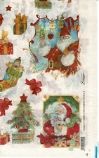 Foglio 30x50 carta di riso per decoupage tema Natale assortiti