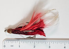VTG Feather Treble Hook Fishing Lure – Red/White Streamer Trolling Fly Hand-Tied