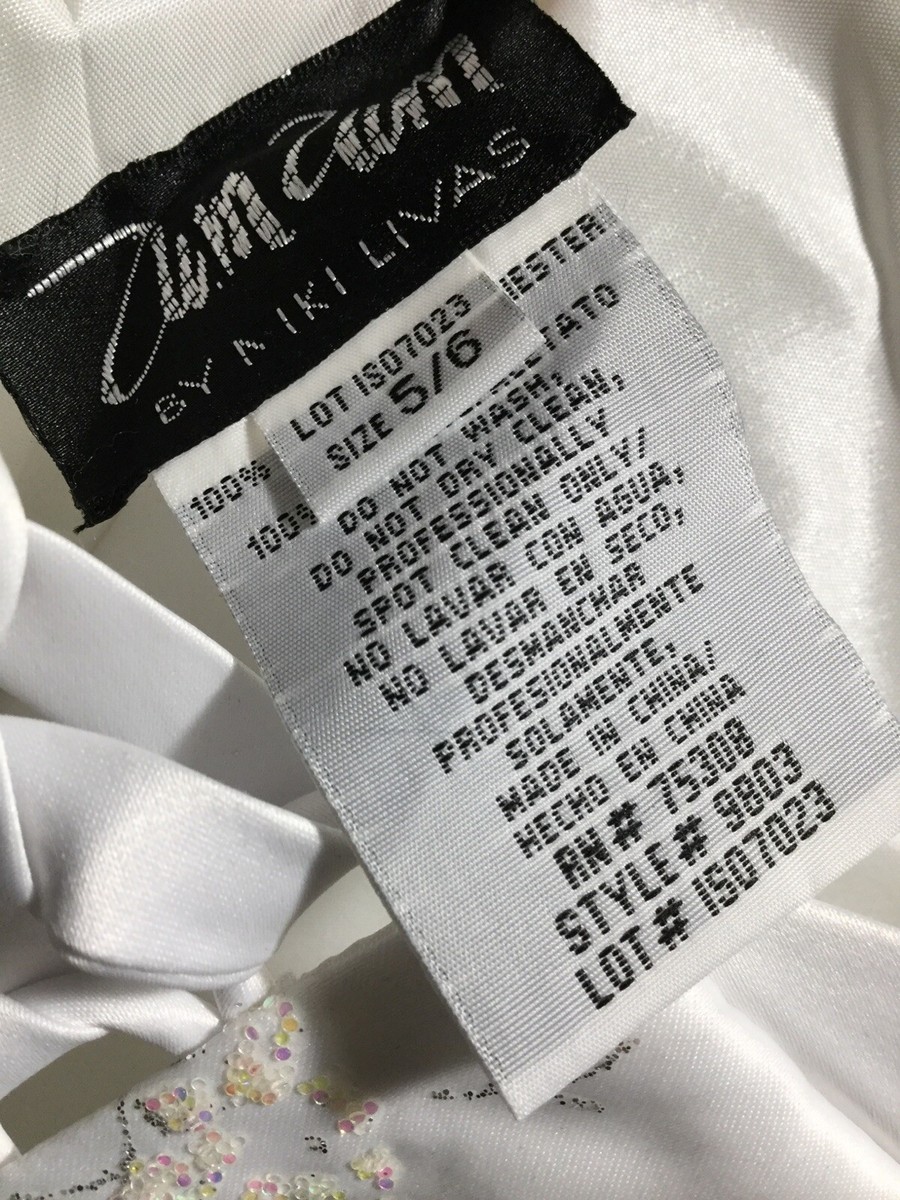 ZUM ZUM By Niki Livas Full Length Formal Dress White Sparkle Wedding  Gown