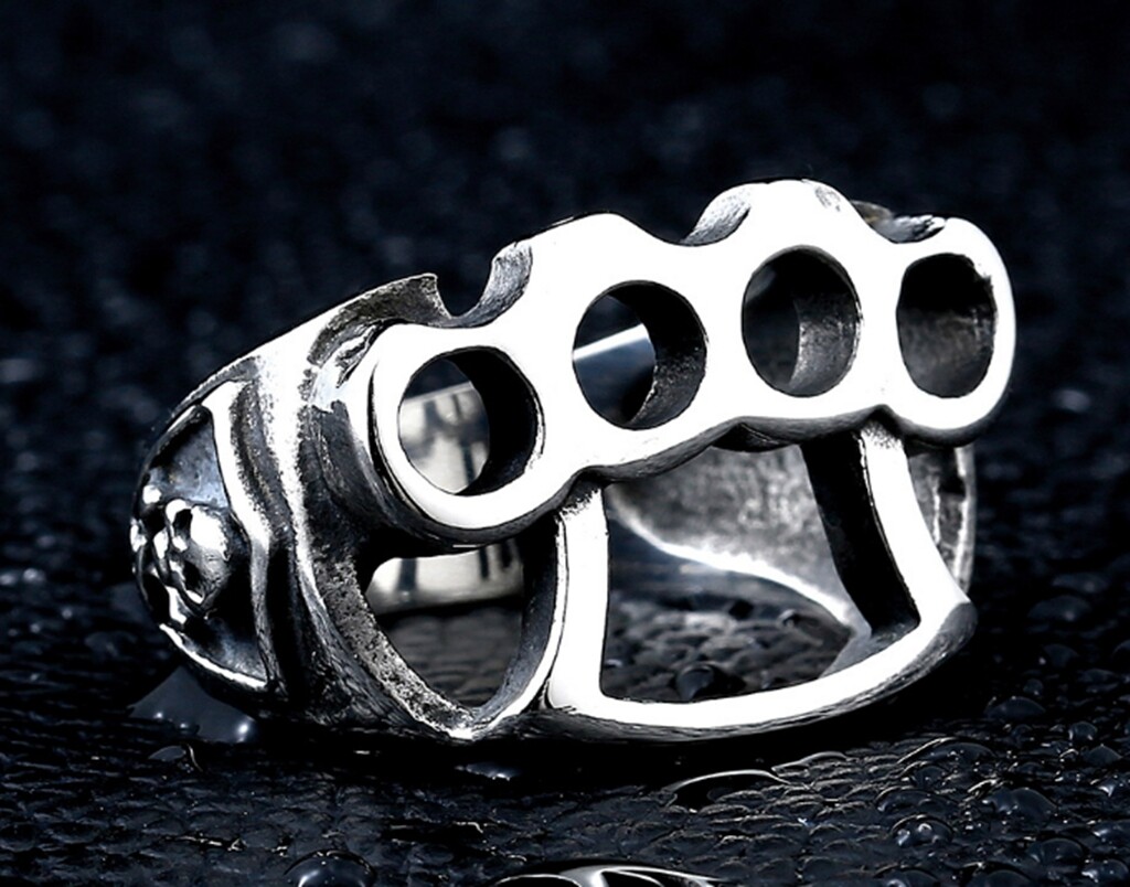 Men Hip Hop /Punk Fashion Punch Five Rings Titanium Stainless