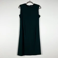 NEW Theory Classic Power Stretch Wool Sleeveless Sheath Dress Dark Billiard 8