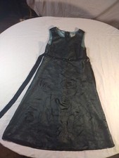 Girls Perfectly Dressed Black GREEN DRESS sixe 10 Dressy ROSES Special Occasion