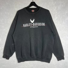 VTG Harley Davidson Crewneck Sweatshirt 1992 Holoubek Hartford, CT Mens XL Black
