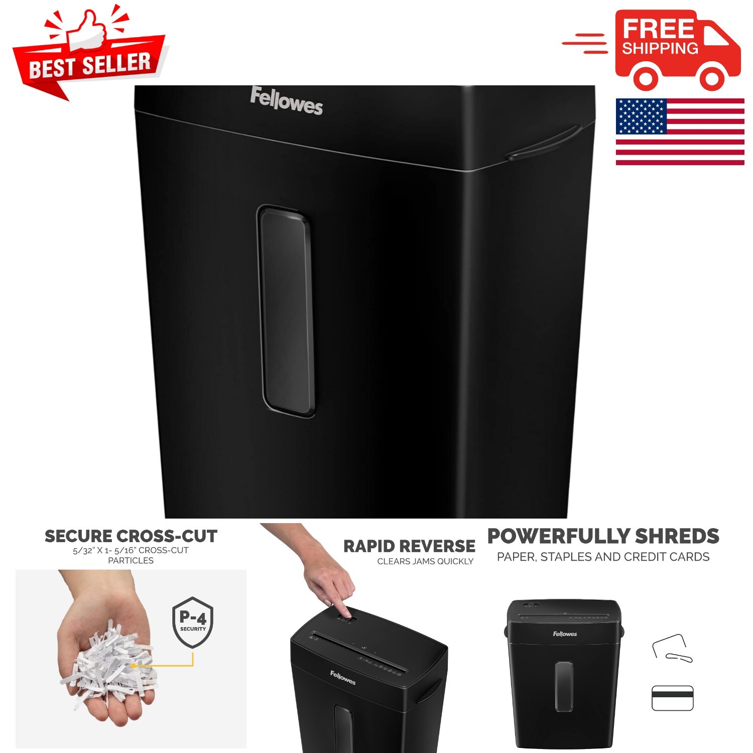 8-Sheet Cross-Cut Paper Shredder for Home Office - Enhanced Security in Black-image