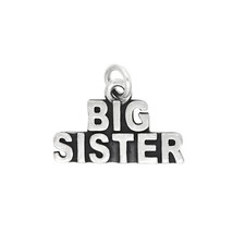 Sterling Silver Oxidized Small Big Sister Charm with Options 