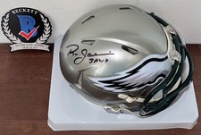 Ron Jaworski Signed Philadelphia Eagles Flash Mini Helmet Inscr Beckett Witness