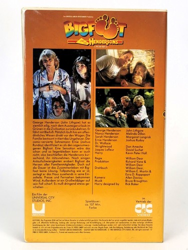Bigfoot und die Hendersons | VHS Videokassette | 1988 - Imagen 3 de 7