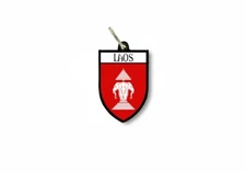 keychain key chain ring flag national souvenir shield laos old