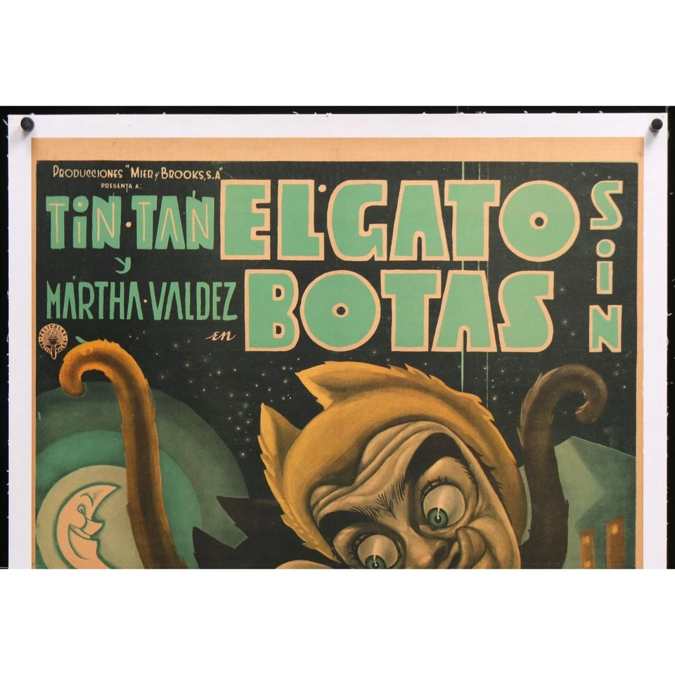 EL GATO SIN BOTAS (1957) Original Linenbacked Mexican Movie Poster 27"x37" - Image 2 of 3