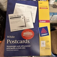 Avery Postcards for Laser Printers 4 1/4 x 5 1/2 Uncoated White 4/Sheet 200/Box