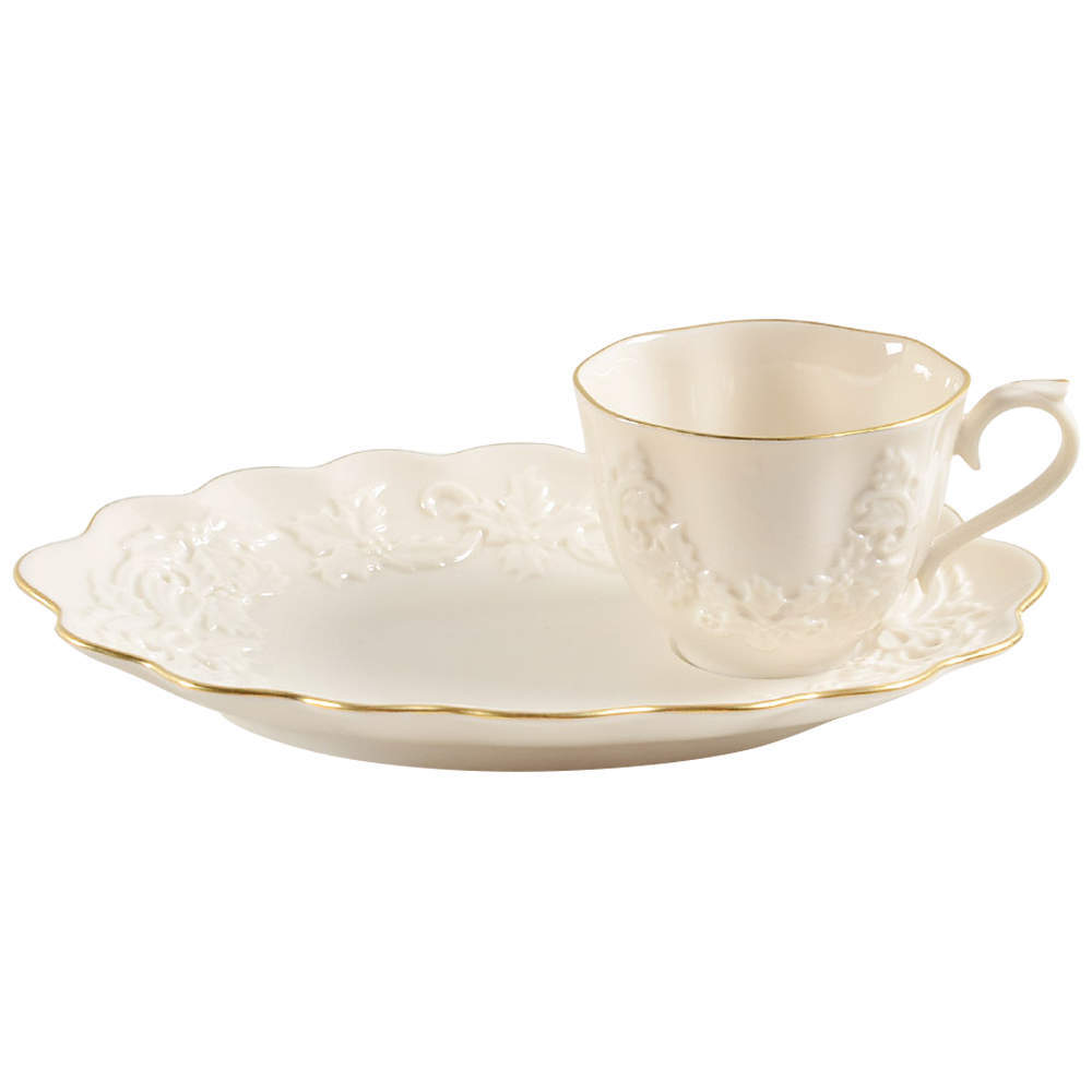 Lenox Holiday Hostess Snack Plate & Punch Cup Set 4001760 Elegant Tableware