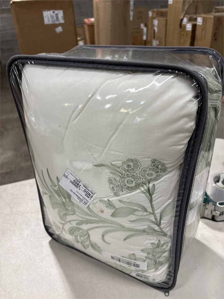 Laura Ashley Comforter Set Full/Queen Floral Cotton Soft in Green (7