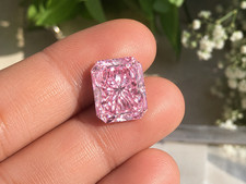 3.50 Ct Pink Color Radiant Cut GRA Certified Moissanite D Color VVS1 Gemstone