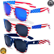 American Flag Sunglasses Patriotic USA Classic Glasses 4th of July Party 3 Pack