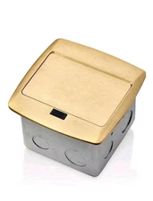Leviton Pop-Up Floor Box w/ Dual Type A USB Charger, 20 Amp Outlet, Brass