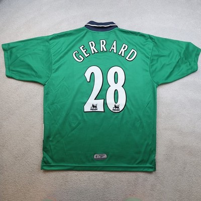 Vintage Liverpool Shirt Large Green Away Kit 1999 2000 Soccer