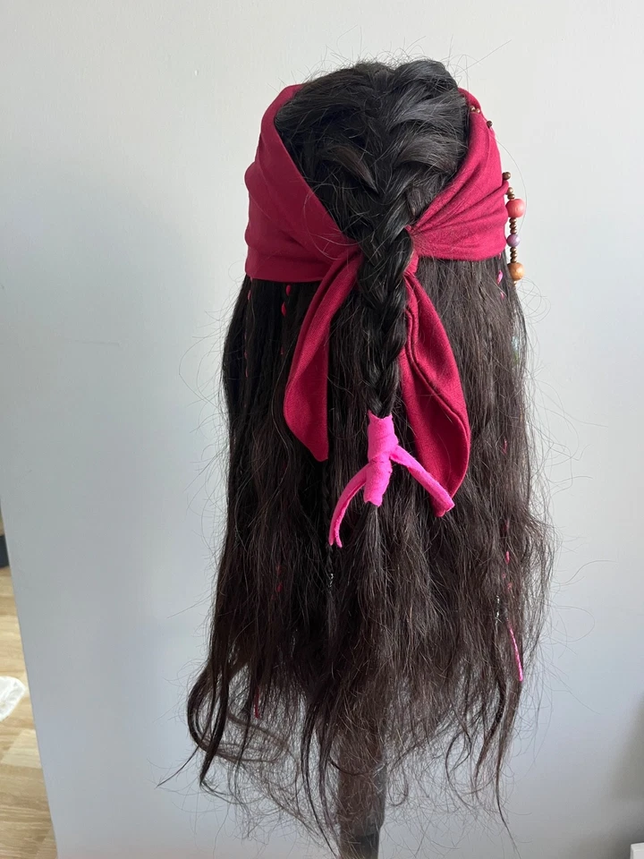 Juego de pelucas Jack Sparrow. Cabello humano, anudado a mano para cine TV Cosplay Foto 4 de 4