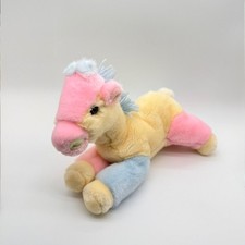 Baby Aurora Pastel Plush Giraffe 10" Soft Toy Stuffed Animal Pink Blue Yarn Mane
