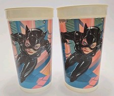 2 Vintage 1992 McDonald's DC Batman Returns: Catwoman Cups Saint Louis MO.