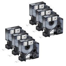 6PK 18053 IND Heat-Shrink Tube 3/8" BlackWhite for DYMO Rhino PRO 1000 5000