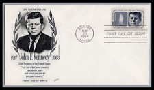 US FDC # 1246 5c John F. Kennedy Fleetwood   1964, 9E296