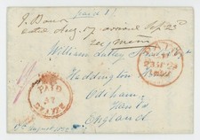 P126/38/RC BRITISH HONDURAS 1852 COVER CROWDED CIRCLE “PAID AT BELIZE” CAT £5000