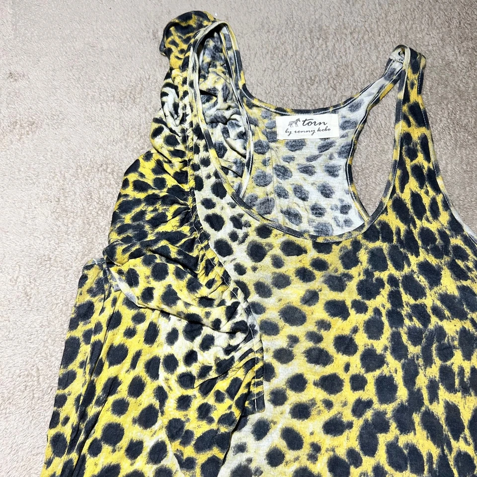 Torn by Ronny Kobo Leopard Print Frill Tank Top - Image 3 of 4
