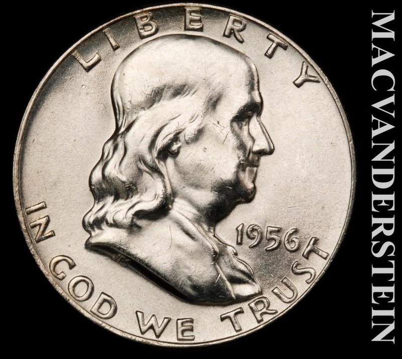 1956 Silver Franklin Half Dollar - Choice Gem Brilliant Unc+++  Lustrous  #L6576