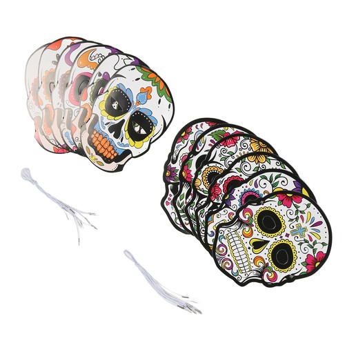 12pcs Day Of The Dead Mask With Elastic Band Attractive Halloween Mask For Ha UK - Picture 22 of 23