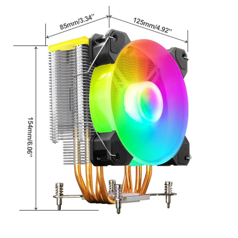 Coolmoon Frost CPU Radiator RGB Mute 4 Heat Pipe Multi-platform ...