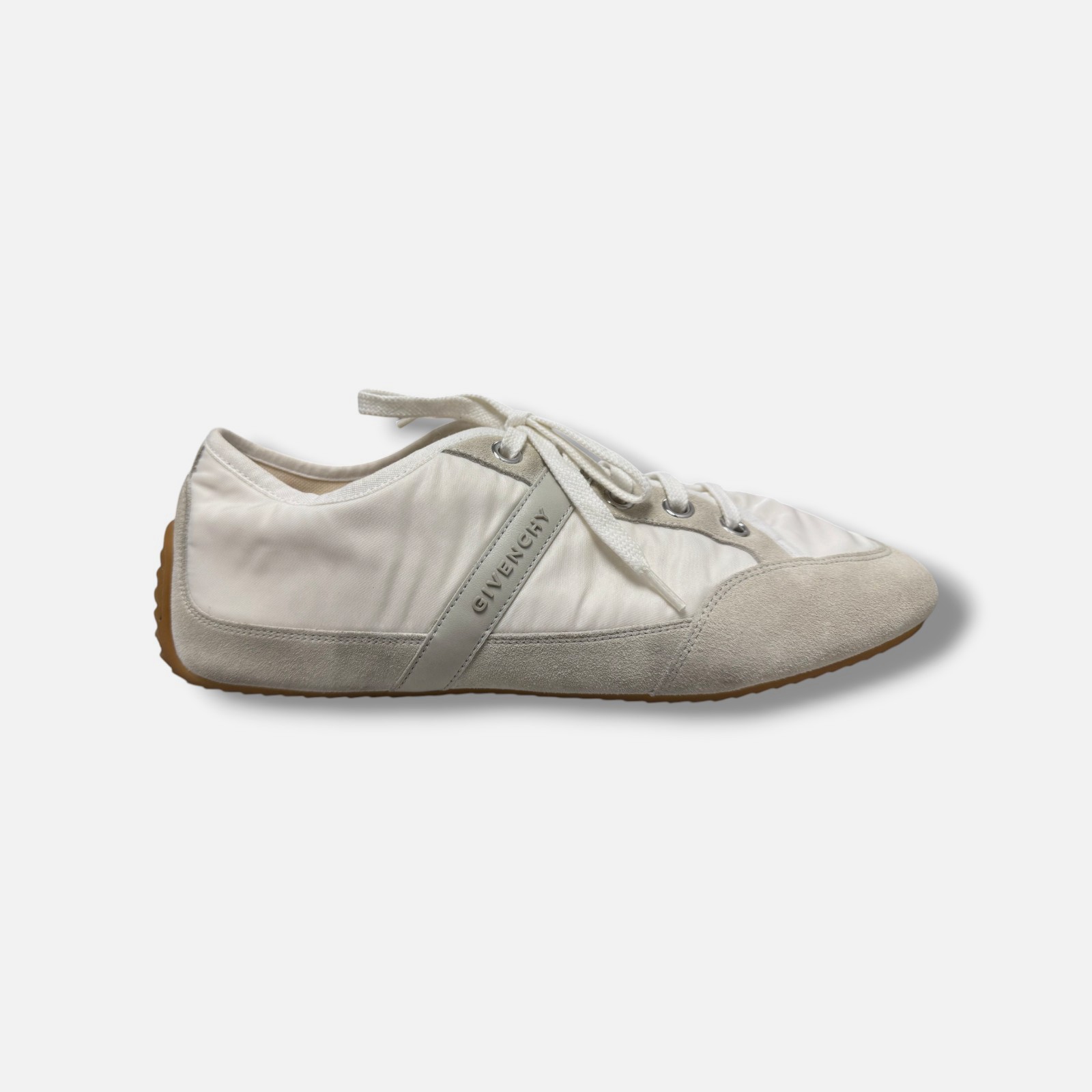 Givenchy Men's White Slim Nylon & Suede Low-Top Sneakers Shoes Size EU:43 US:10