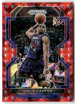 2021-22 Panini Prizm Vince Carter 75th NBA Diamond Red SSP 05/75 #246 Raptors